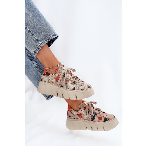 Maciejka Leather Sneakers On Platform Cene