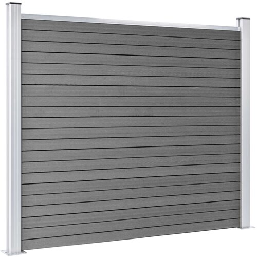  Set panela za ogradu WPC 872 x 146 cm sivi Slike