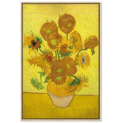  Slika - Vincent van Gogh &amp;ndash; Still Life: Vase With Fifteen Sunflowers 40x60 U prirodnom drvenom okviru Slike