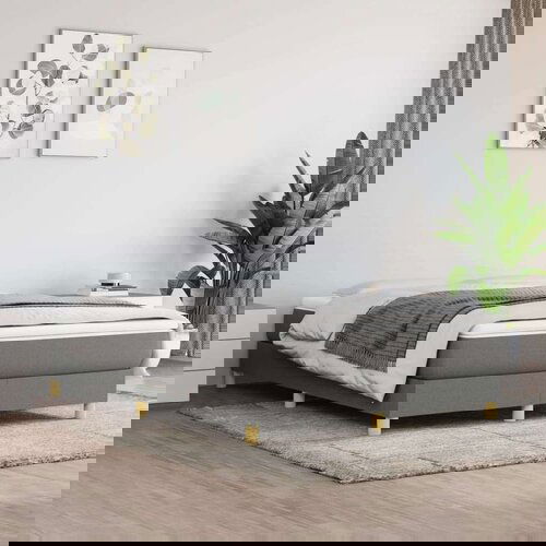  Za krevet s oprugama tamnosivi 140 x 190 cm od tkanine Slike
