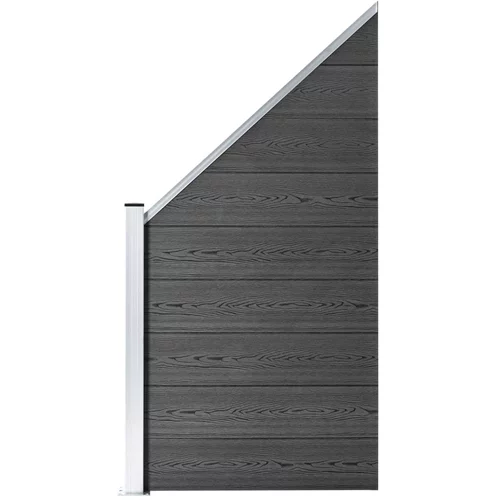 PANEL za ogradu WPC 95 x (105 - 180) cm crni