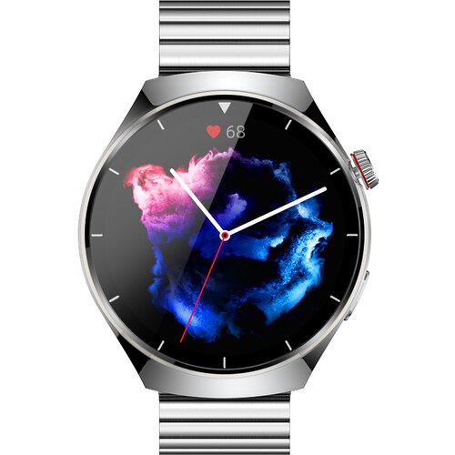 INF Pametna ura, Bluetooth klic in srčni utrip, krvni tlak in kisik v krvi Gray + Silver Steel, (21836353) Cene