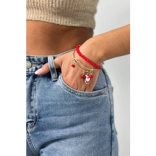 Kesi Christmas bracelet Santa Claus with a bag red Slike