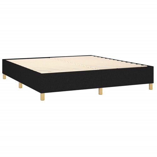  Krevet s oprugama i madracem crni 160x200 cm od tkanine Slike