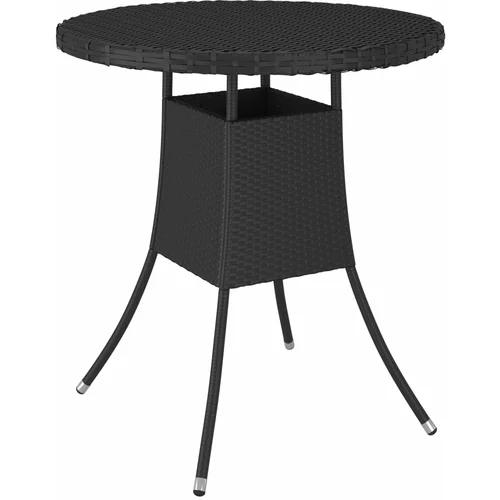 vidaXL Vrtni stol crni 70 x 70 x 73 cm od poliratana
