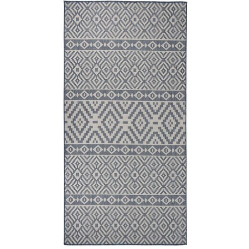 vidaXL Vanjski tepih ravnog tkanja 100 x 200 cm plave pruge Cijene