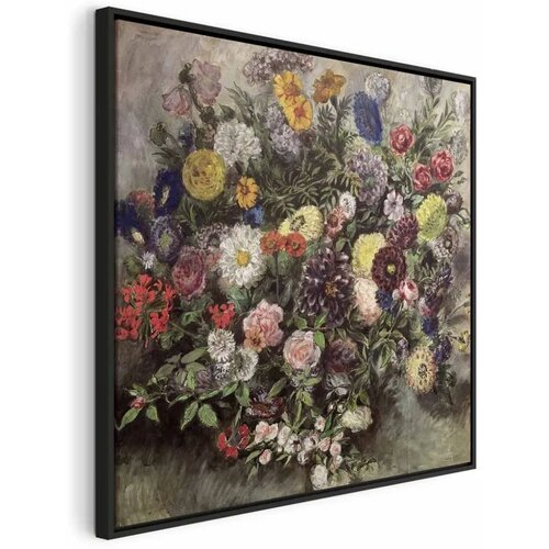  Slika - Eugène Delacroix – Bouquet of Flowers 80x80 U crnom drvenom okviru Cene