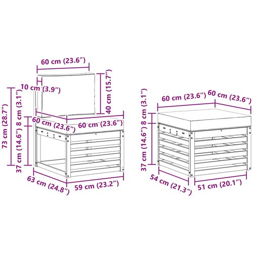  Set vanjskih sofa 4 pcs Bijela i antracit 185,5 x 122,5 x 73 cm Slike