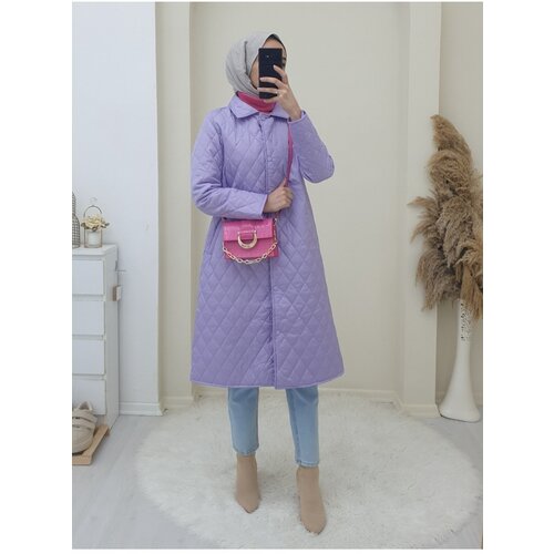 Modamorfo Lined, Quilted Hijab Coat with Snap fastener.