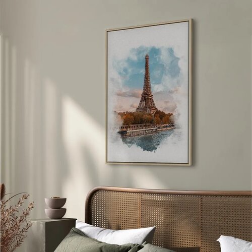  Slika - Paris View (1 Part) Vertical 40x60 U prirodnom drvenom okviru Slike