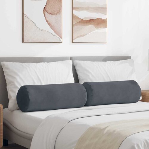  Valjkasti jastučići 2 pcs Tamno siva &Oslash; 25 x 70 cm Cijene