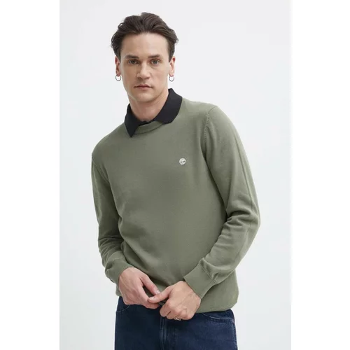 Timberland Pamučni pulover boja: zelena, lagani, TB0A2BMM5901