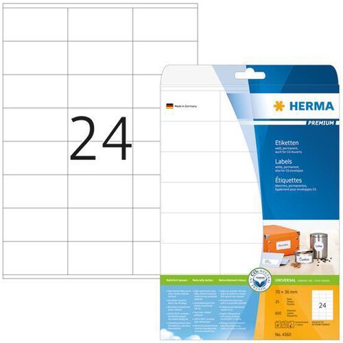 Herma Samolepilne etikete Superprint 4360, (70 x 36 mm), 25/1 Slike