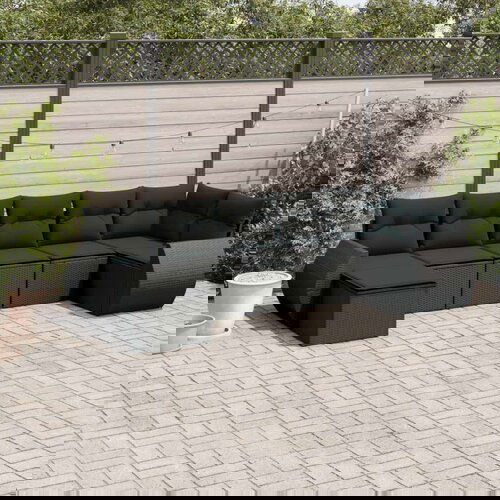  7-dijelni set vrtnih sofa od poliratana s jastucima crni Cijene