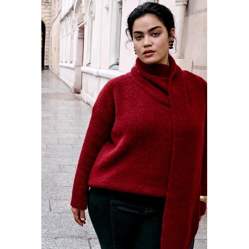 Trendyol ženski džemper Tbbaw26An00018, bordo Cene
