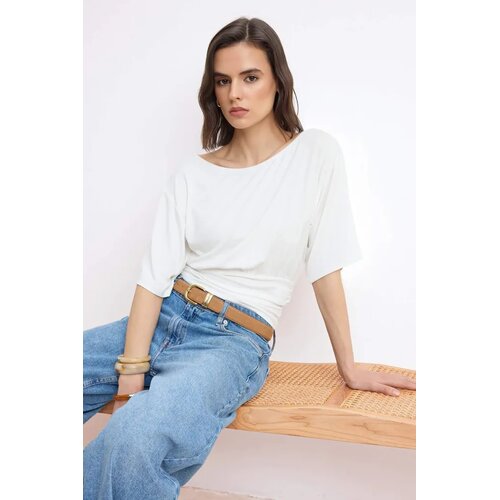 TRENDYOLMILLA ženska bluza Twoss26Bz00097, vanila Cene