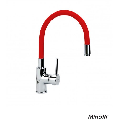 Minotti fleksibilna baterija za sudoperu crvena sa 3 cevi tubo 6132-3R Cene