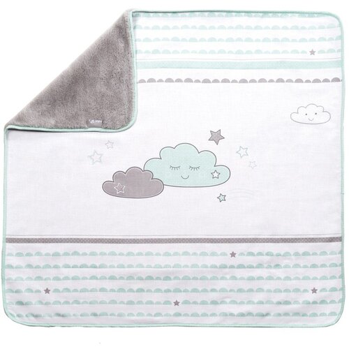 Roba Bijela/mentol zelena deka za bebe od mikropliša 80x80 cm Happy Cloud – Cijene