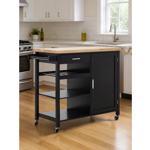 Premier Housewares Servirni voziček na kolesih iz masivnega kavčukovca 48x105 cm Frankfurt &amp;ndash; Slike