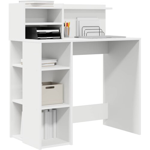  Stol s policom Bijelo 90 x 48 x 101,5 cm Konstruirano drvo Slike