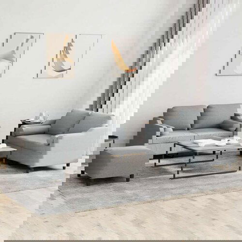 vidaXL Sedežna garnitura 3-delna z vzglavniki svetlo sivo blago Cene