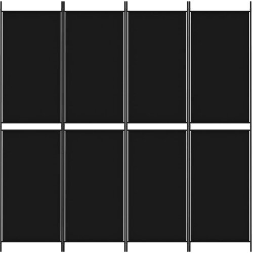  pregrada s 4 panela crna 200 x 200 cm od tkanine Slike