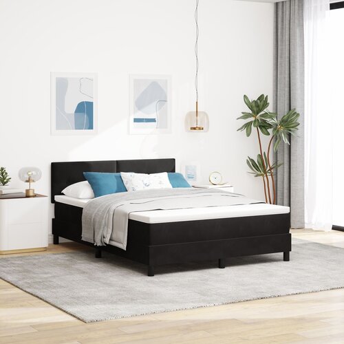 VidaXL Uzglavlje Krevet s Madracem Crna 160x200 cm Bar&amp;scaron;un Slike