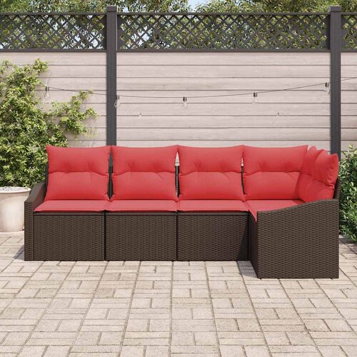  Set sofe 5 kom. Smeđa poliratan 233,5 x 123,5 x 85 cm Slike