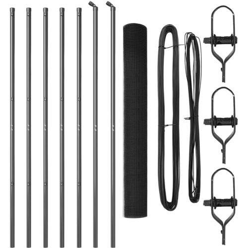 vidaXL Set stupova za ograde 2 komada Tamno siva Plastično obložen metal Cijene