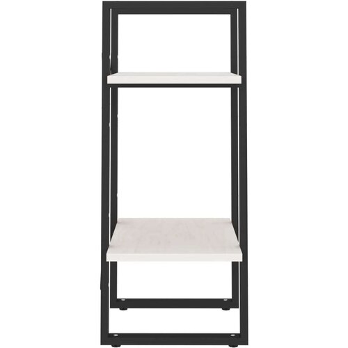 VidaXL Knjižna omara 2-nadstropna bela 40x30x70 cm trdna borovina Slike