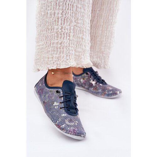 ARTIKER Boto Ladies Leather Derby Shoes Made Of Natural Leather Patterned Slike