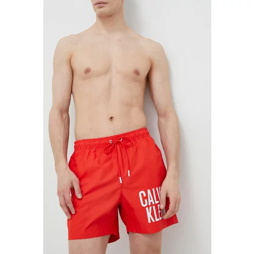 Calvin Klein Kopalne kratke hlače rdeča barva