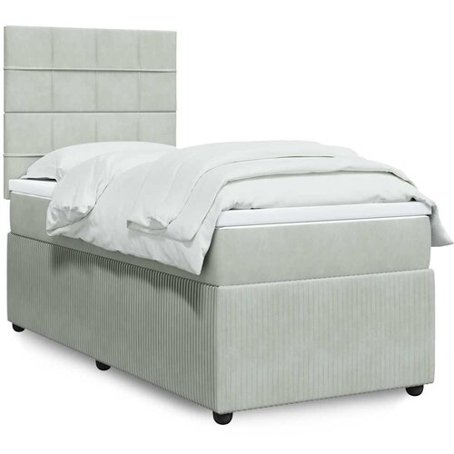 Box spring krevet s madracem svjetlosivi 100x200 cm bar&scaron;unasti Cijene