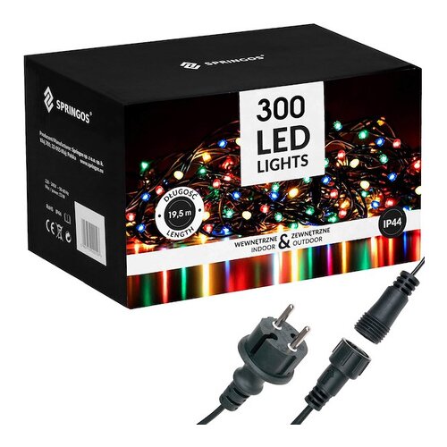 springos Lampki choinkowe 18m multikolor 300 led oświetlenie świąteczne IP44 se v angle&scaron;čino prevede kot: 18-metrske večbarvne božične lučke s 300 LED lučkami,, (21638411) Cene