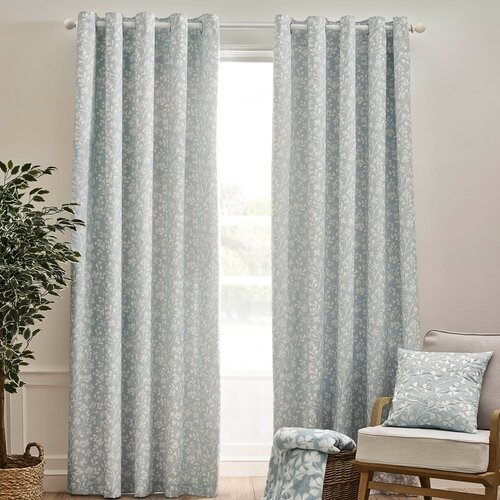 Catherine Lansfield Plave zavjese u setu 2 kom 168x137 cm Brooke Floral &amp;ndash; Slike