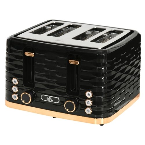 Nesta Toaster za 4 rezine, črn, valovit dizajn, več funkcij, odstranljiv pladenj za drobtine, elegantni videz, (5000493959) Cene