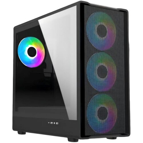 InterTech RYZE CHALLENGER CH500 Mesh 4F 4xARGB Fan ATX, Black Cijene