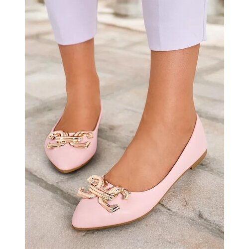 Resti Black women's ballerina flats with a tip embellishment on the toe Figgda Cene