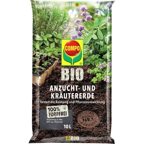 COMPO BIO zemlja za gojenje in zelišča brez šote - 10 l Cene