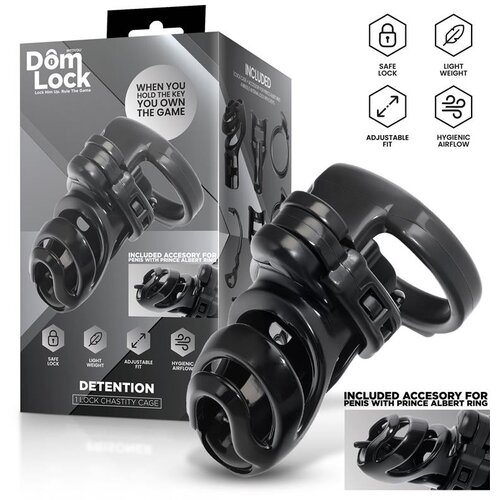 Domlock KLETKA ZA PENIS Detention Black Slike