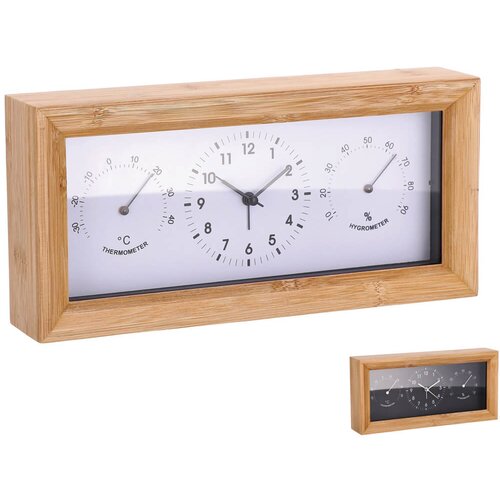 Ad trend Namizna ura termometer, higrometer 27x5xh13cm / več barv / les, plastika, (5000198252) Cene