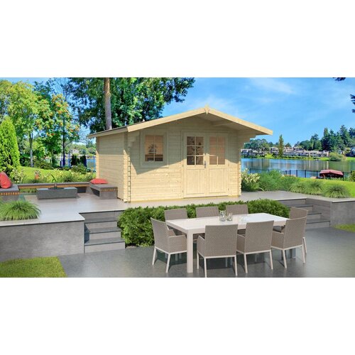 Male kuće Drvena vrtna kuća MARI B 380 &amp;times; 380 cm sa &amp;scaron;indrom Slike