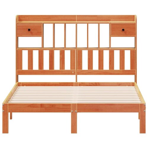  Krevet s regalom za knjige bez madraca 135 x 190 cm od borovine Slike