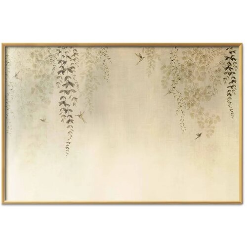  Plakat - Beige Hummingbirds 30x21 Zlatni okvir Slike