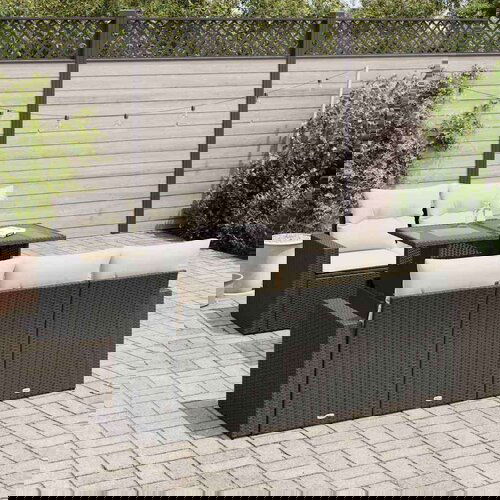vidaXL 6-dijelni set vrtnih sofa s jastucima crni od poliratana Cijene