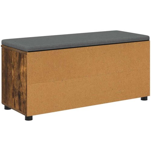  Klupa za hodnik s jastukom Dimljeni hrast 100 x 38 x 46 cm Slike