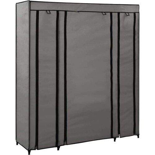 VidaXL Ormar od tkanine s odjeljcima i &amp;scaron;ipkama sivi 150 x 45 x 176 cm Slike