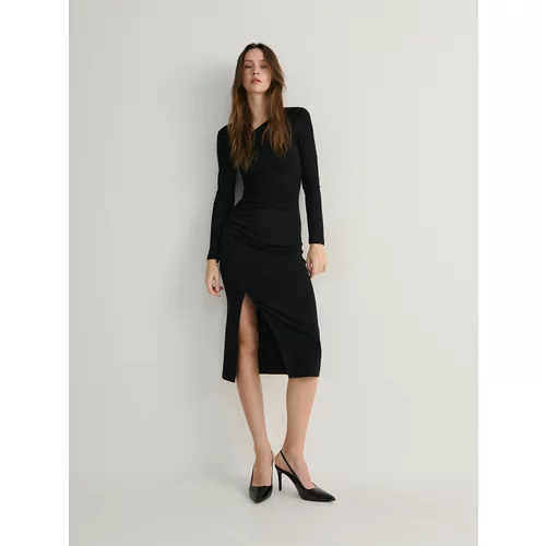 Reserved - Asimetrična haljina s izrezom - crno