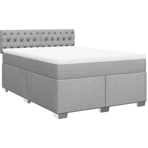 Maison Chic Box spring posteljni - Vzmetna postelja z vzmetnico svetlo siv 140x190 cm blago SL11660, (21906496) Cene