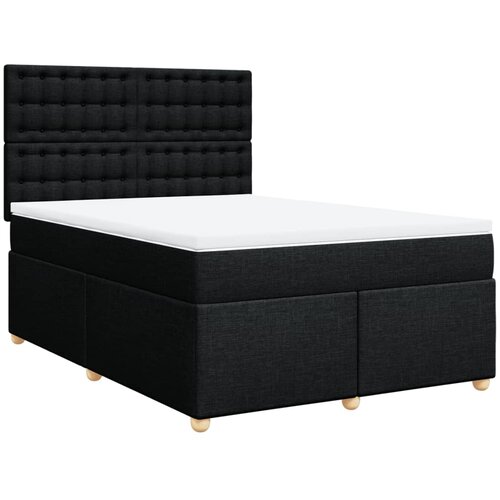 Maison Chic Box spring postelja - Vzmetna postelja z vzmetnico črna 160x200 cm blago SL11551, (21882412) Cene